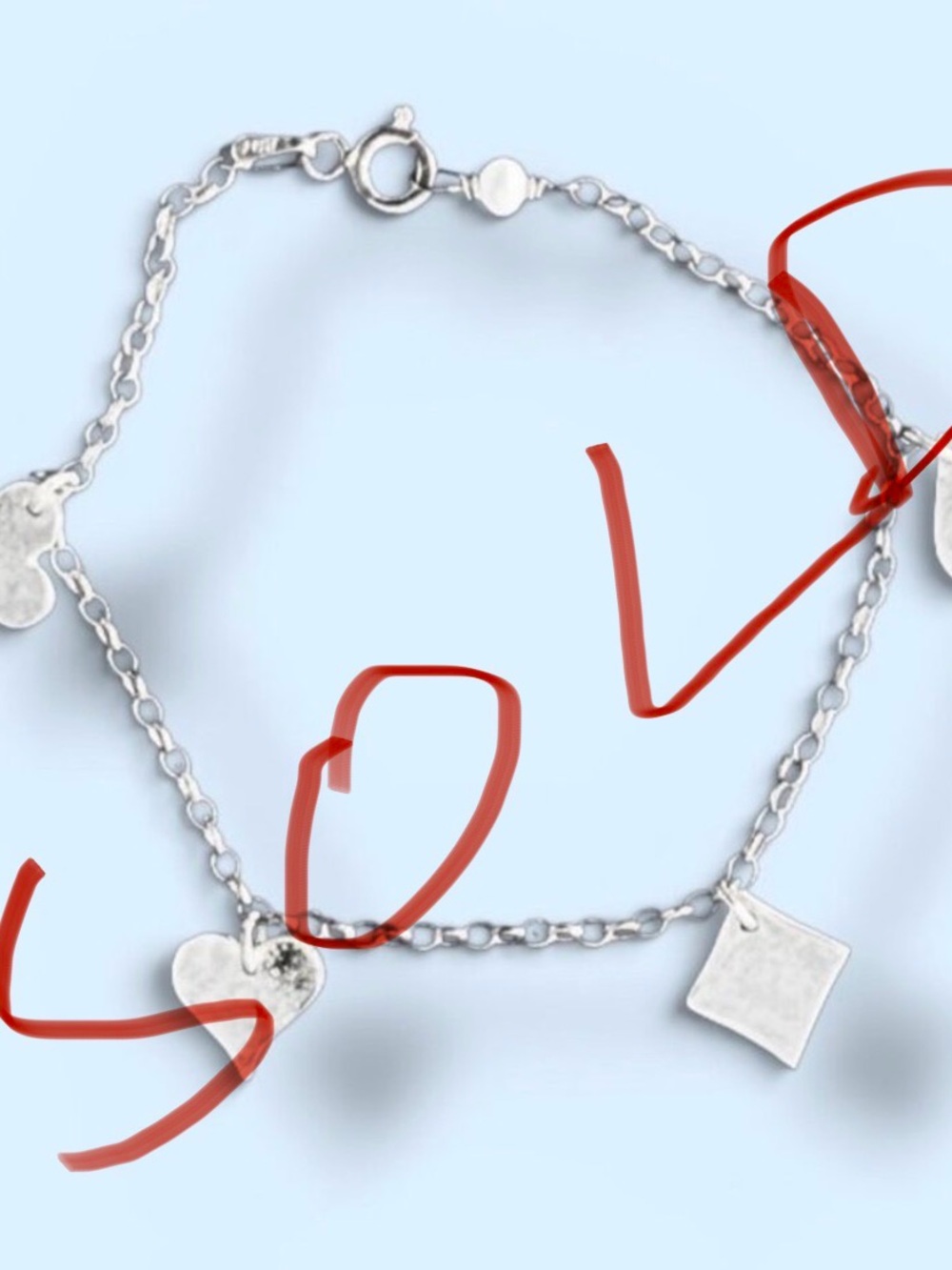 Sterling Silver 925 Charm Bracelet Playing Card Suit Charms Italy Vintage - Picture 1 of 11